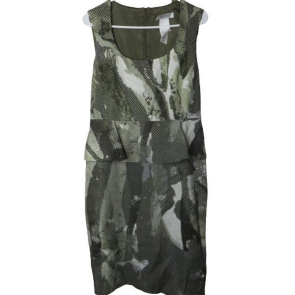 Max Mara camo peplum dress